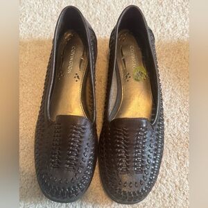 Covington Florence Braided Woven Brown Leather SlipOn Shoes NEW 7M